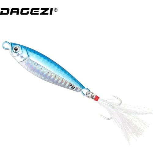DAGEZI Metal Jig Hard Bait 10g/20g/30g SaltwaterJigging Fishing Lure Laser Body Sinking Bait For Carp Fishing Trolling Jig Lure