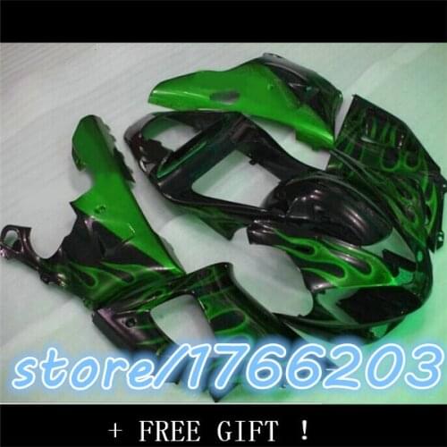 Market hot sales manufacturers YZF 00-01 YZF - R1 YZF1000 YZFR1 2000 2001 smooth ink black motorcycle fairing of green flame
