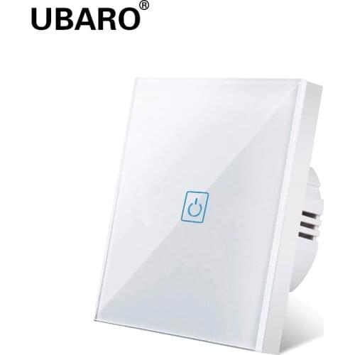 UBARO Touch Lamp Switch EU Standard White Glass Switch Circuit Switch AC220V Touch Switch A Group Of One Way Switch Wall Touch