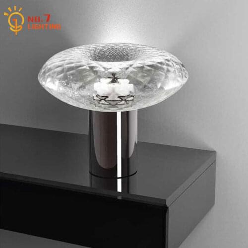 Nordic Design Water Ripple Glass Table Lamp for Living Room Decoration Simple Modern Desk Light Bedroom Soft Hotel Bedside Lamp