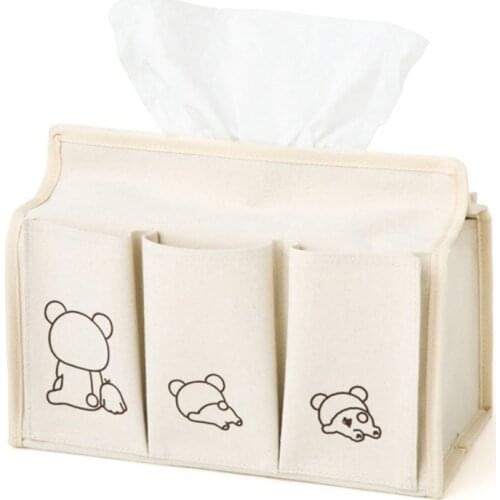 New Kawaii Anime Rilakkuma Kids Woman Canvas Storage Tissue Box Make up Cosmetic Bags Cases For Children