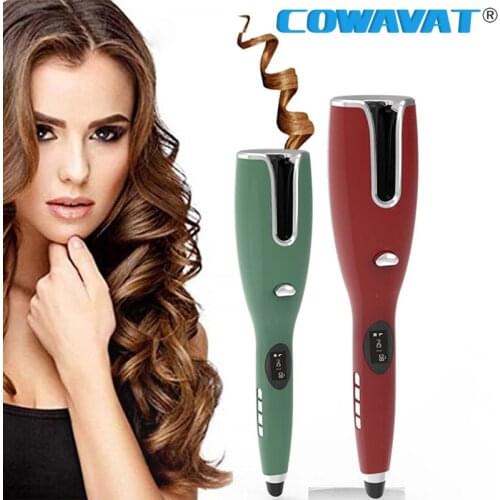 New LCD Wand Curling Iron Automatic Hair Curler Rollers Air Curler Rotating Portable Air Spin N Wand Curl 1 Inch Hair Curler