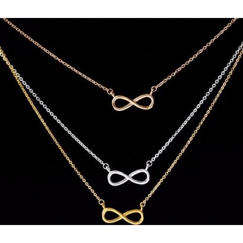 Wholesale 10piece Stylish Infinity Sign Pendants Collares Jewelry Charm Women Girl Gifts Dainty Stainless Steel Chain Choker Bff