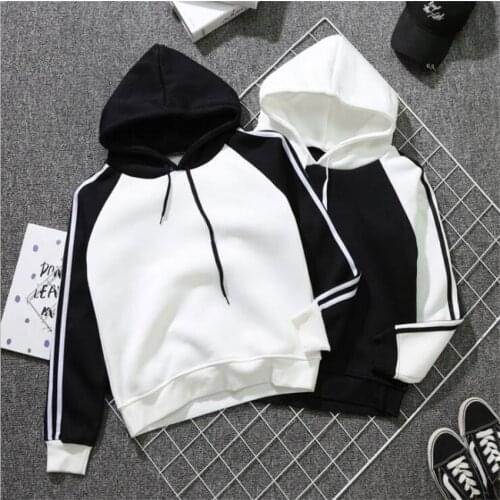 2021 Autumn/winter new mens hooded hoodie Korean version stitching loose fashion male and female student jacket