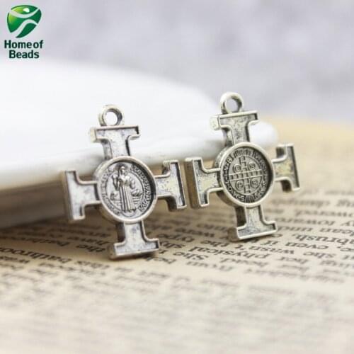 2020 22x18mm Fashion Antique Silver Color DIY The Virgin Cross Charms Pendants For Jewelry Making Handmade 30pcs/lot ZA1261