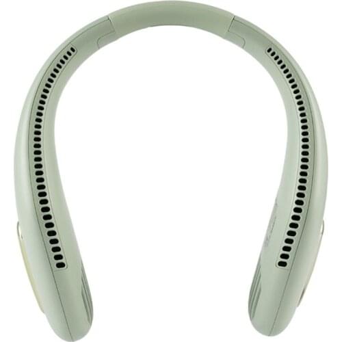 Portable Hands Free Neck Fan Rechargeable Battery Operated Hanging Personal Fan 4 Wind Speeds Silent Bladeless Necklace