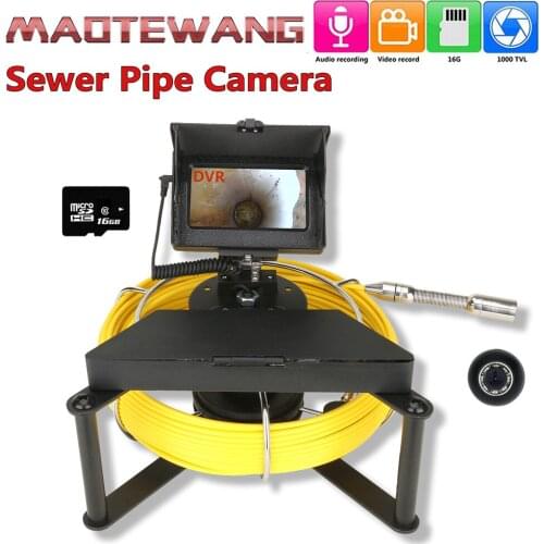 MAOTEWANG 4.3inch IPS color monitor 16GB TF Card DVR Sewer Pipe Inspection Camera with Sewer Drain Industrial Endoscope IP68