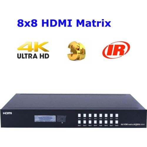 PUZHIJIE 8x8 HDMI 2.0 HDR 4K 60HZ 18Gbps Matrix Switcher YUV 4:4:4 HDCP2.2 HDTV Routing Selector SPDIF Audio Home Automation