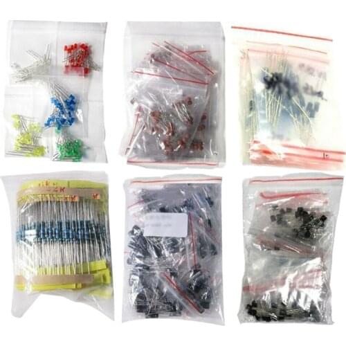 RISE-1390Pcs Electronic Components LED Diode Transistor Capacitor Resistance Kit