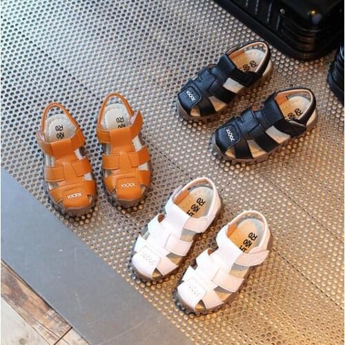 100% Soft Leather Child Casual Sandals Summer New Boys Girls Beach Shoes Kids Sport Sandals Baby Toddler Shoes