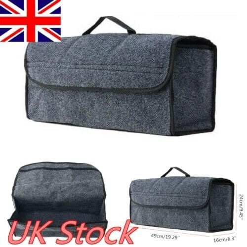 Grey Large Anti Slip Car Trunk Boot Storage Organiser Case Tool Bag Holder UK