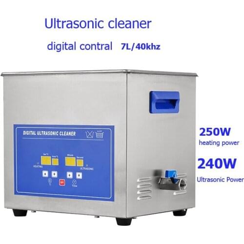 Ultrasonic Digital 40kHz stainless steel Ultrasonic Cleaner Bath 7L 240W for Engine Parts Moto/Auto parts Commercial Component
