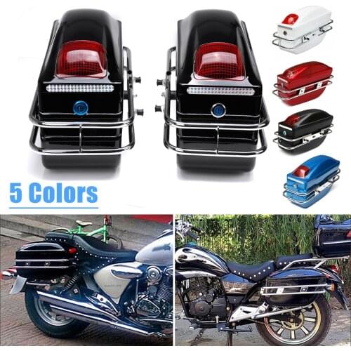 Universal Motorcycle Tail Bags Luggage Tank Tool Bag Hard Case Saddle Bags For Kawasaki/Honda/Yamaha/Suzuki