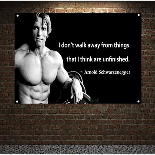 Workout Inspirational Banners Flags Man Muscular Body Wall Hanging Home Decor Canvas Painting Run Yoga Dumbbells Fitness Poster