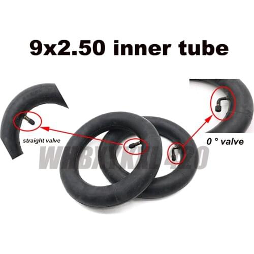 Inner tube 9 x 2.50 with 0 degree valve straight valve suitable for electric motorcycle scooter 9 inch tires
