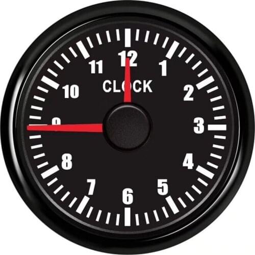 Waterproof Clock Gauges Red Backlight Instrument Panel Hour Meters 0-12Hours Show Clock Meters for Car Boat Yacht