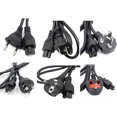 High Quality 3 Prong EU US AU UK AC Plug Laptop Notebook PC Supply Adapter Scale Charger Power Cable Plum blossom tail Cord