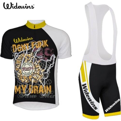 Widewins dcnt funk my brain Cycling Jersey Short Jersey Ropa De Ciclismo Maillot Cycling Clothes Set Bike Wear Gel Pad 5475