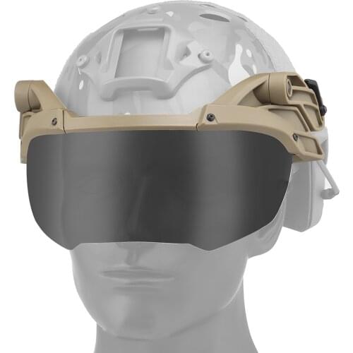 Tactical Helmet Flip Goggles Protective Mask Guide Rail Fast Helmet Flip Up Windproof Anti Fog Goggles for CS Airsoft War Game