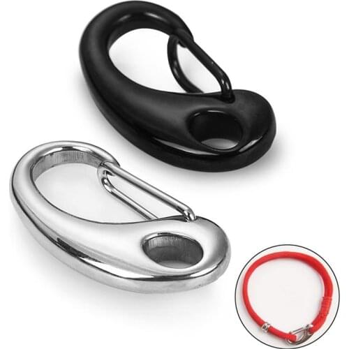 Black Silver Color Stainless Steel Clasp Spring Ring Clasp Lobster Clasps Connector Clip DIY Jewelry Making Handmade Accessories