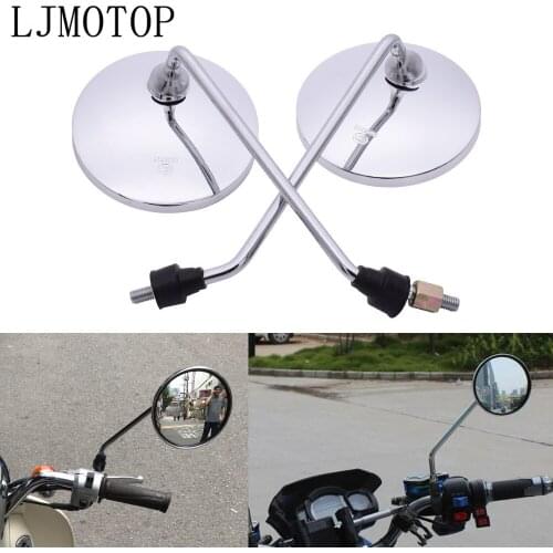 Silver motorcycle mirrors rearview Side Mirror round mirror 8mm/10mm For Honda Hornet 250 CB 600F CBF600 CBR600F CB919 VTX1300