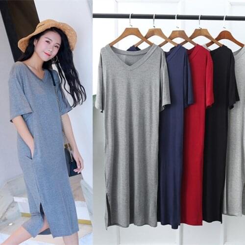Women Nightgowns Summer Sleepwear Casual Night Dresses Plus size Short Sleeve dresses women Loose Nightdress Home Clothes PZ1214