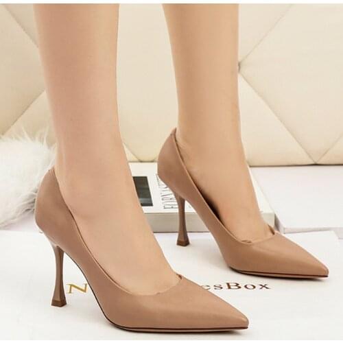 2021 Spring/Autumn Solid Women Office & Career Shoes Pointed Toe 9cm Thin High Heels Ladies Dress Summer Female Wedding Pumps