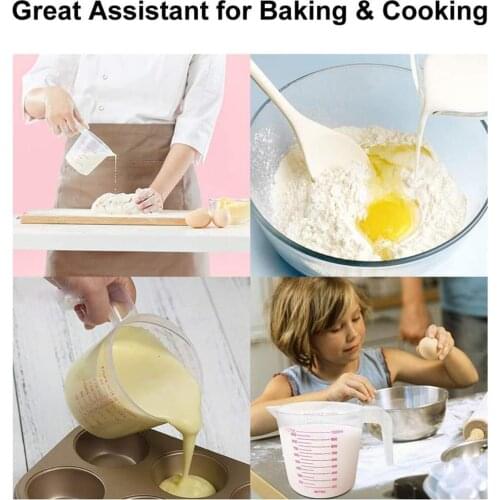 1pc Plastic Measuring Cup Maatbeker Kruik Giet Uitloop Tool Cup Kwaliteit 250/500/100ml Levert Keuken Met Oppervlak J0R7