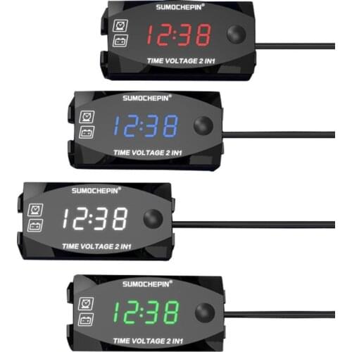 DC 12V LED Digital Display Voltmeter Voltage Panel Meter For Electromobile Motorcycle Car