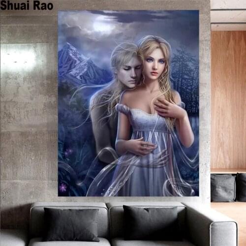 Diamond painting snow Couples,full square round 5 d diy diamond embroidery kits mosaic people Cross stitch,fantasy art picture