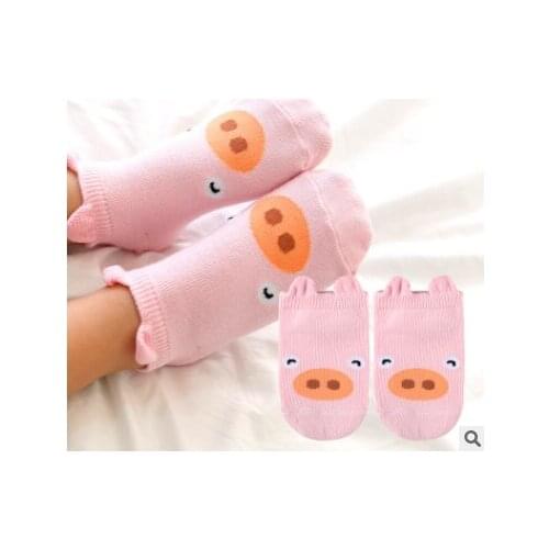 Kids Baby Girls Cotton Socks Cute Cartoon Thread Breathable Ankle Socks Absorption Non-slip Elastic Warm Socks
