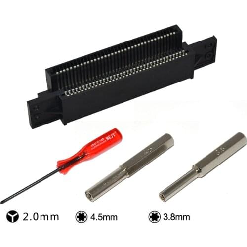 Game Cartridge Slot Connector for N E S 72 Pin Repair Parts with 3.8 mm 4.5mm Y shape Screwdriver tool