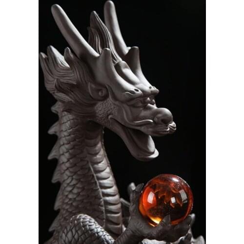 Ceramic Dragon Incense Burner Backflow Incense Holder Ball Cones Stick Holder Sandalwood Censer Craft Office Desktop Ornament
