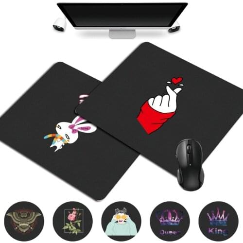 Portable Gaming Mouse Pad Waterproof PU Leather Mousepad Small 25x21cm Laptop Mouse Pad Office Appliances Printing Pattern