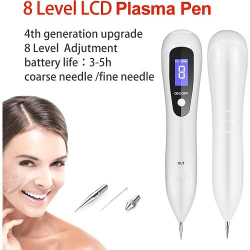 8 level LCD Laser Plasma Pen Remove tattoo/Mole Removal Face skin tag removal Freckle/Wart Dark Spot remover skin care machine