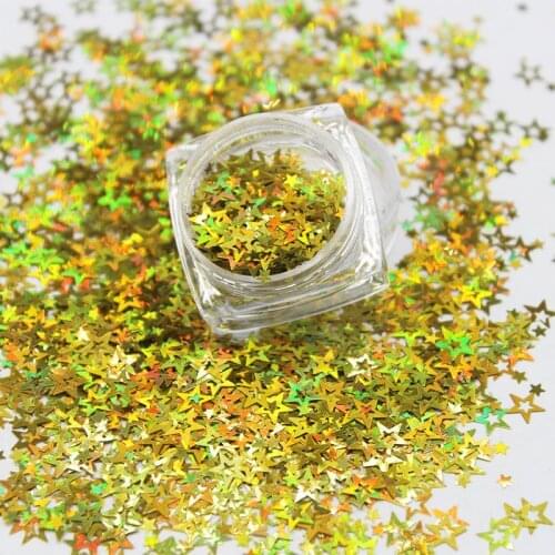 20g Laser Hollow Star Sequin Nail Art DIY Jewelry Hollow Five-pointed Star 3D Charms Nail Decoration Nail Supplies