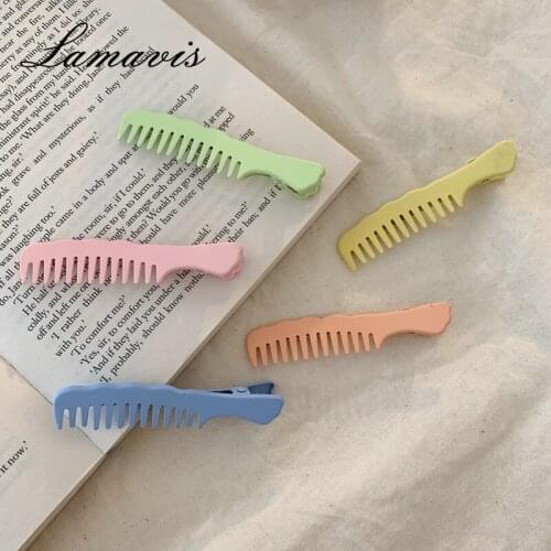 Korean Style Small Comb Hair Clip Cute Girl Heart Candy Color Bangs Clip Duckbill Clip Hair Accessories Fashion Hair Accessories