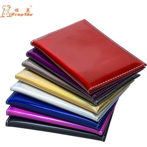 ZONGSHU New Solid Mirror Wholesale Shiny Passport Cover Credit Card Holder Fashion Passport Bag Ticket Clip With Tourism