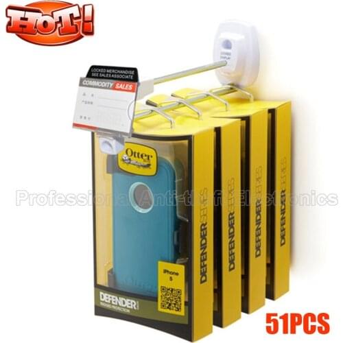 NEW!!!50pcs/lot 6&7&10inch white retail store pegboard hook security display hook fit for slatwall+1pcs magnetic lockpick