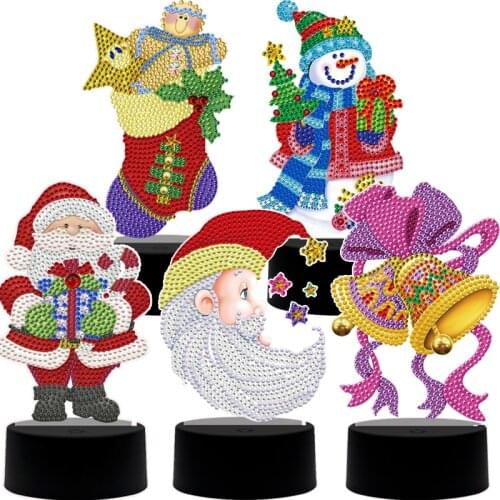 New 5D DIY Special shaped Diamond Painting 7 Colors Led Light Pad Diamond Embroidery Christmas Lamp Night Light Lamp Home Decor