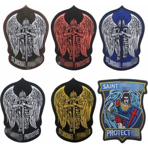 Patch Saint Michael ST. ISAF SWAT Wings Sword PROTECT USA Embroidery US Tactical Appliques Emblem Badge patches Appliques
