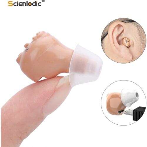 ITE Rechargeable Hearing Aids Invisible Hearing Device Mini Hearing Aid Adjustable Audifono Sound Amplifier for The Elderly