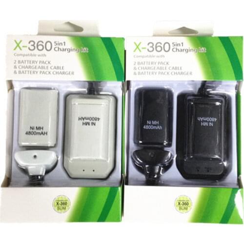 Rechargeable Battery + USB Charger Cable Pack for XBOX 360 Wireless Controller EM88