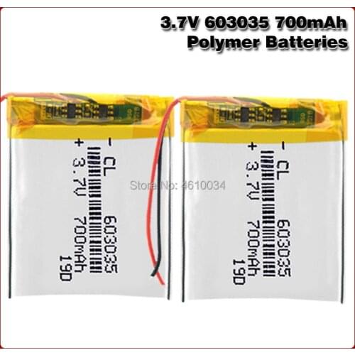 Rechargeable 3.7V 700mAh 603035 Lipo Battery li-ion cells Lithium Li-Po Polymer Batteries For Speaker Headphone GPS MP3 MP4 Toy