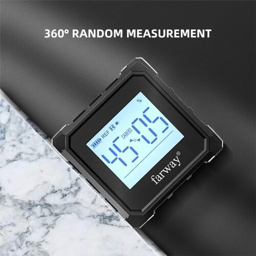 Professional Protractor Digital Inclinometer Angle Measure Box Laser Level Magnetic Base USB Chargable Goniometer FARWAY