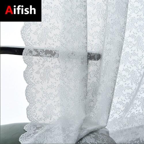 Simple Modern White Hollow Lace Peony Embroidery Tulle For Bedroom Living Room Window Decoration High Quality Curtains Cortinas