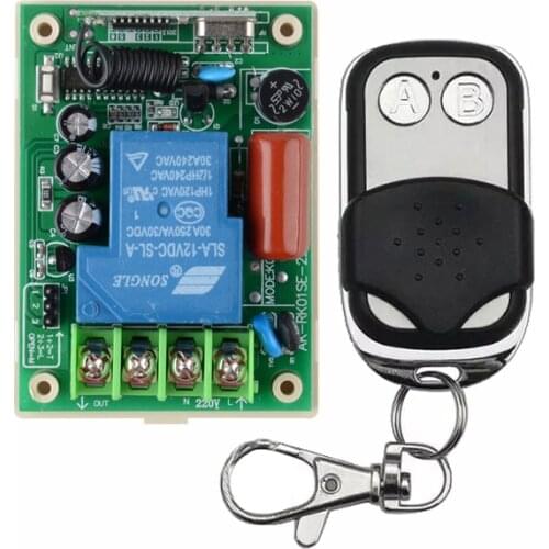 Smart Home 220V 30A Wireless Remote Control Light Switch System 30A Relay 1 Channel 433Mhz Remote Control For Push cover