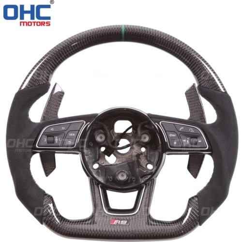 100% Real Carbon Fiber Steering Wheel compatible for Audi A1 A3 A4 A5 S3 S4 RS3 RS4 RS5 RS6 RS7 S line Au-di R8 TT TTRS