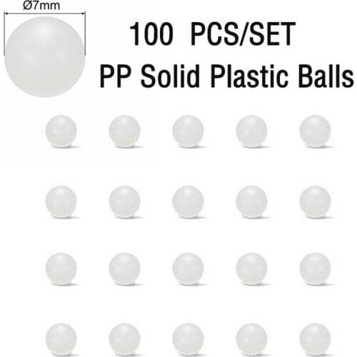 100pcs 7mm PP Solid Plastic Balls Precision Bearing Ball for Makeup Bottle Check Valves Laboratory Devices