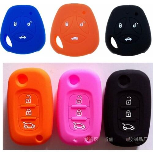 3 Buttons Silicone Key Cover Case Cap for Lada Kilina Priora Granta Vesta Sedan Sport XRay Largus Automobiles Accessories